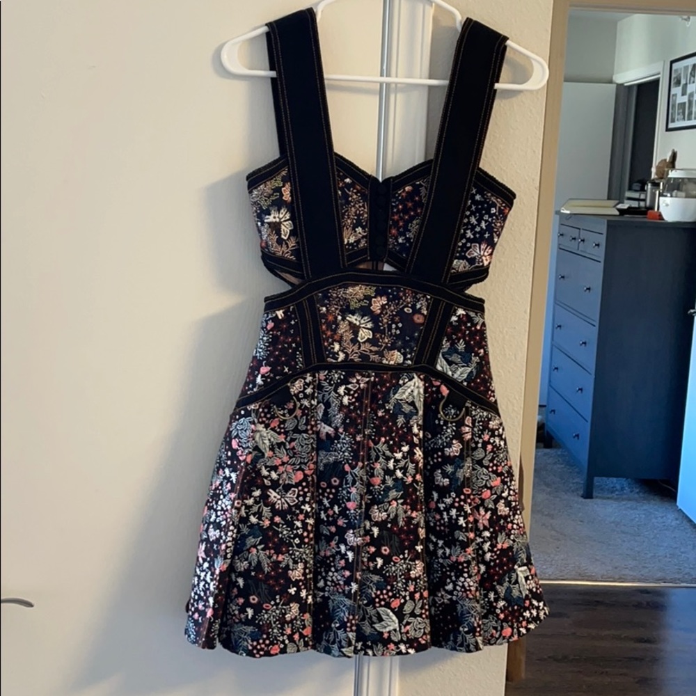 Self portrait jacquard mini dress
